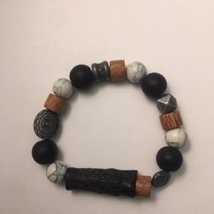 Bracelet with Metal and Marble Beads